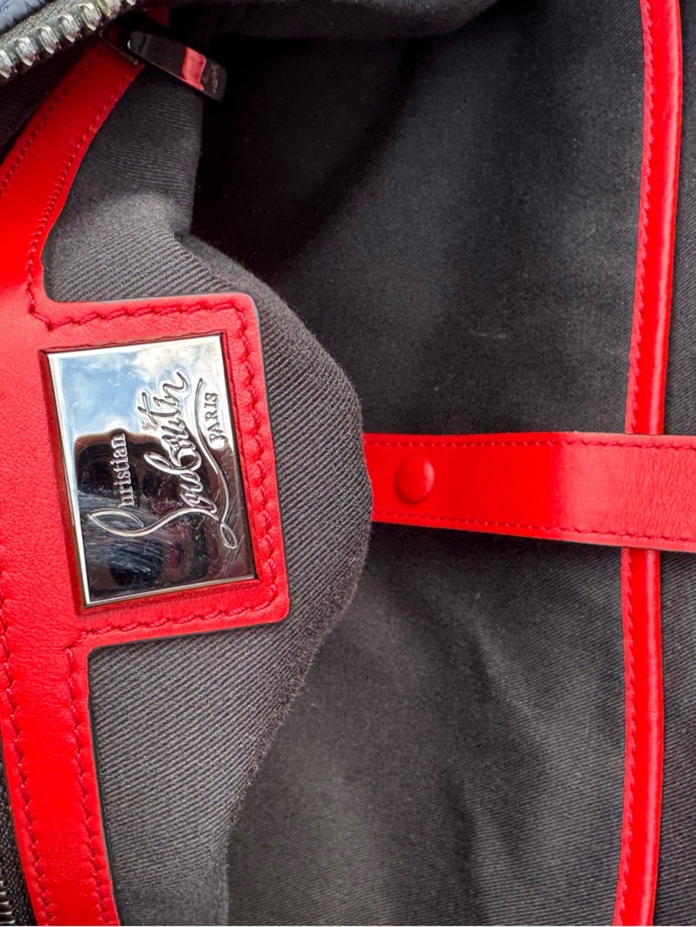 Christian Louboutin Apoloubi Blue Nylon & Leather Textured Backpack - Picture 10 of 16